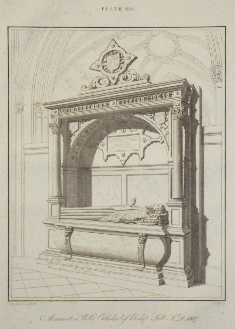 Print - Monument in Wells Cathedral of Bishop Still AD 1687 - Hollis